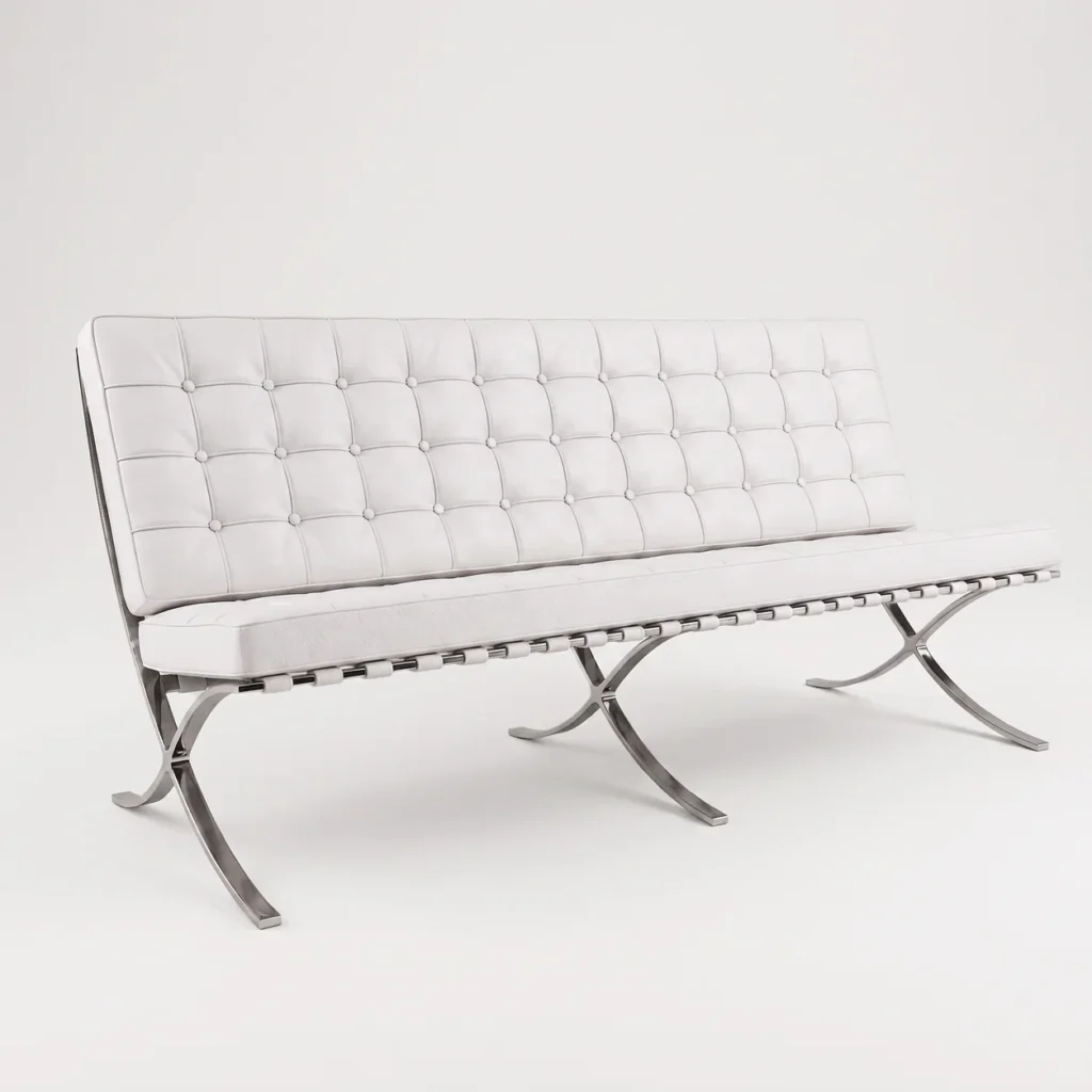 Barcelona Three Seater Sofa – White