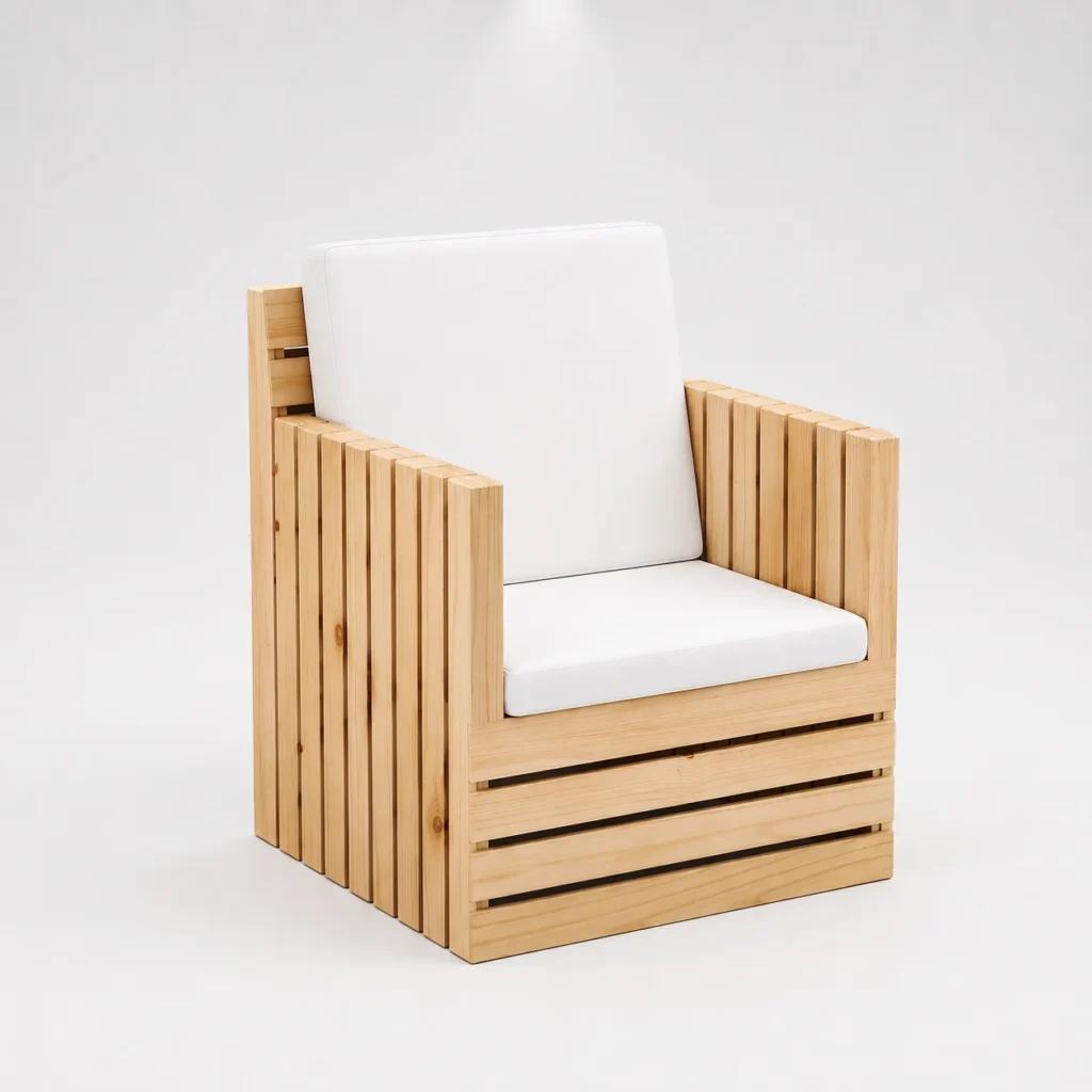 Crate One Seater Sofa – White