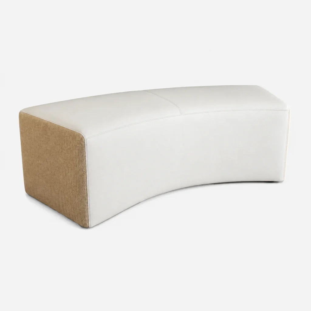 Ulfa Curved Ottoman – White