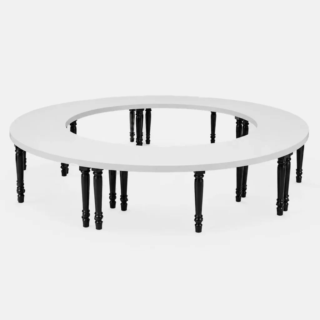 Majestic Full Circle Dining Table – White