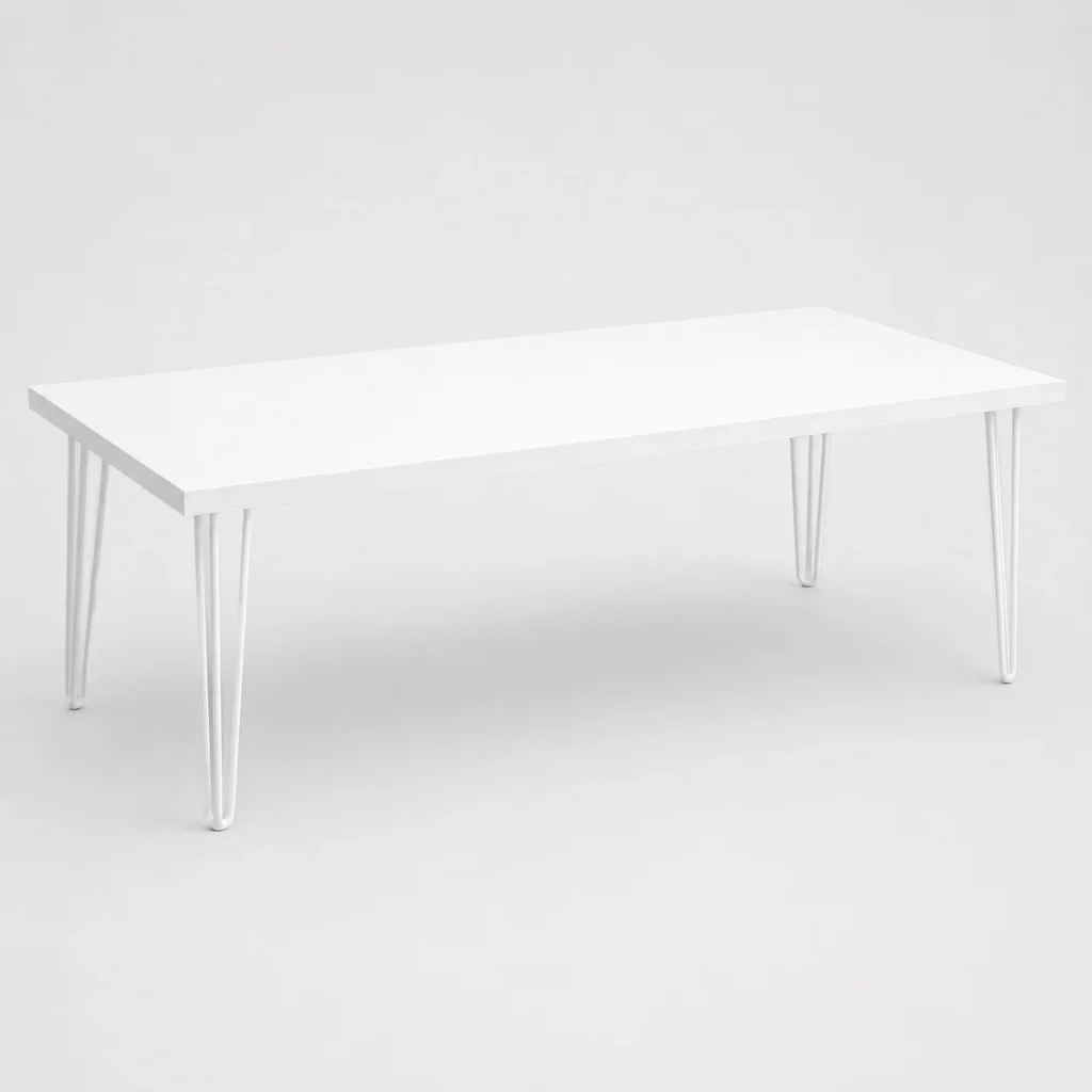 Hairpin Rectangle Coffee Table – White