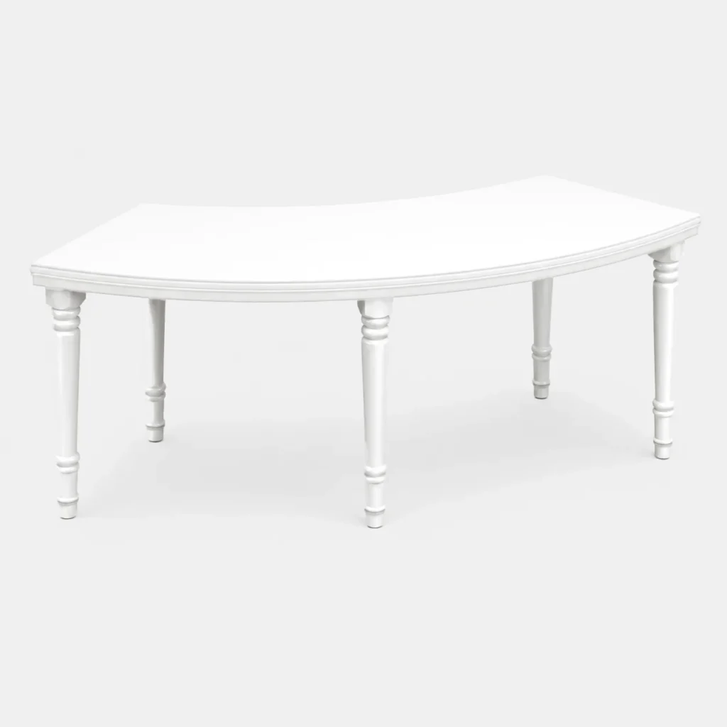 Majestic Half Moon Dining Table – White