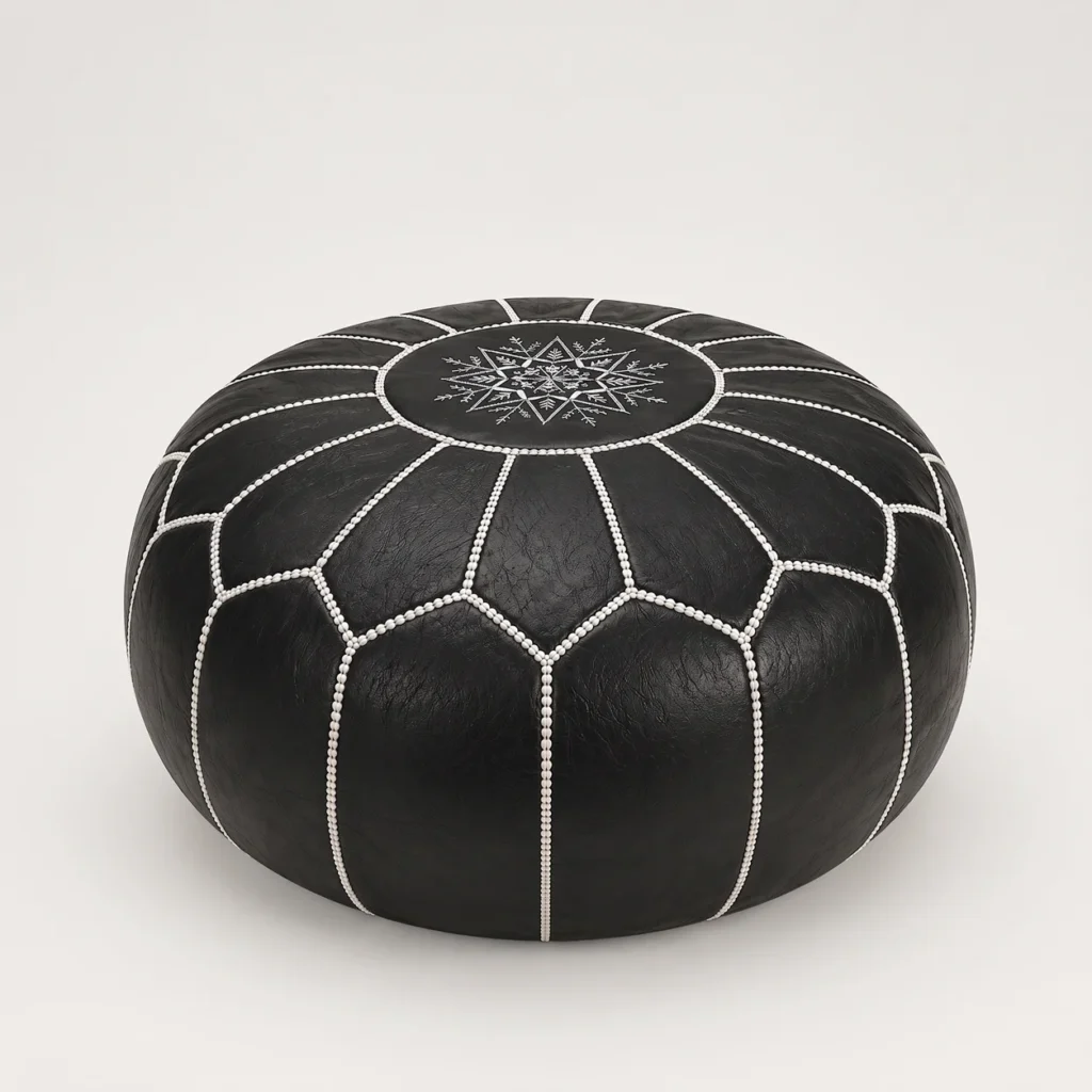 Moroccan Pouf – Black