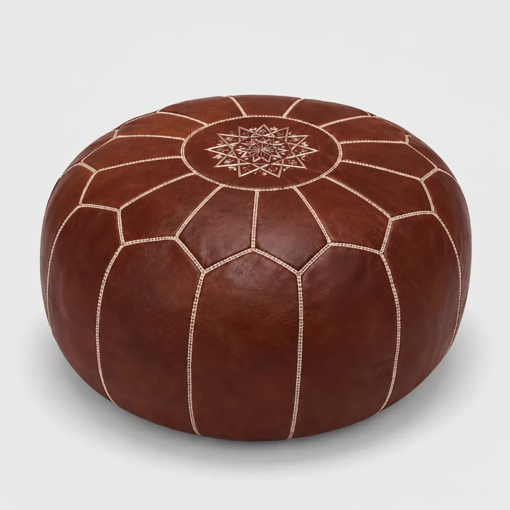 Moroccan Pouf – dark tan