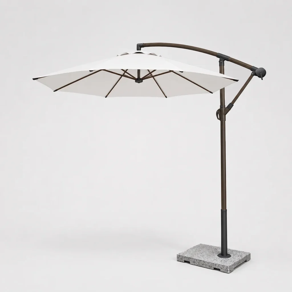 Side Pole Umbrella – White