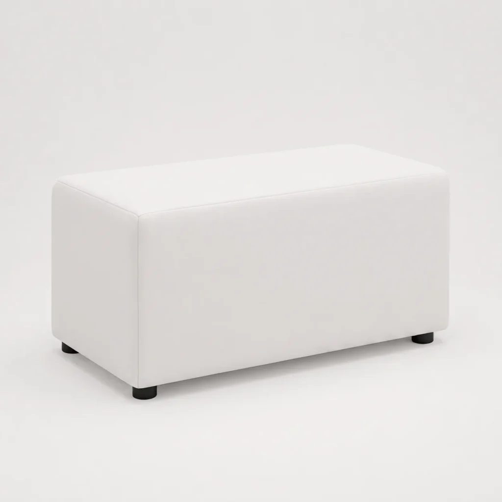 Ulfa Rectangle Ottoman – White