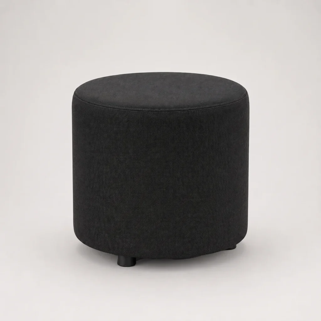 Ulfa Round Ottoman – Black