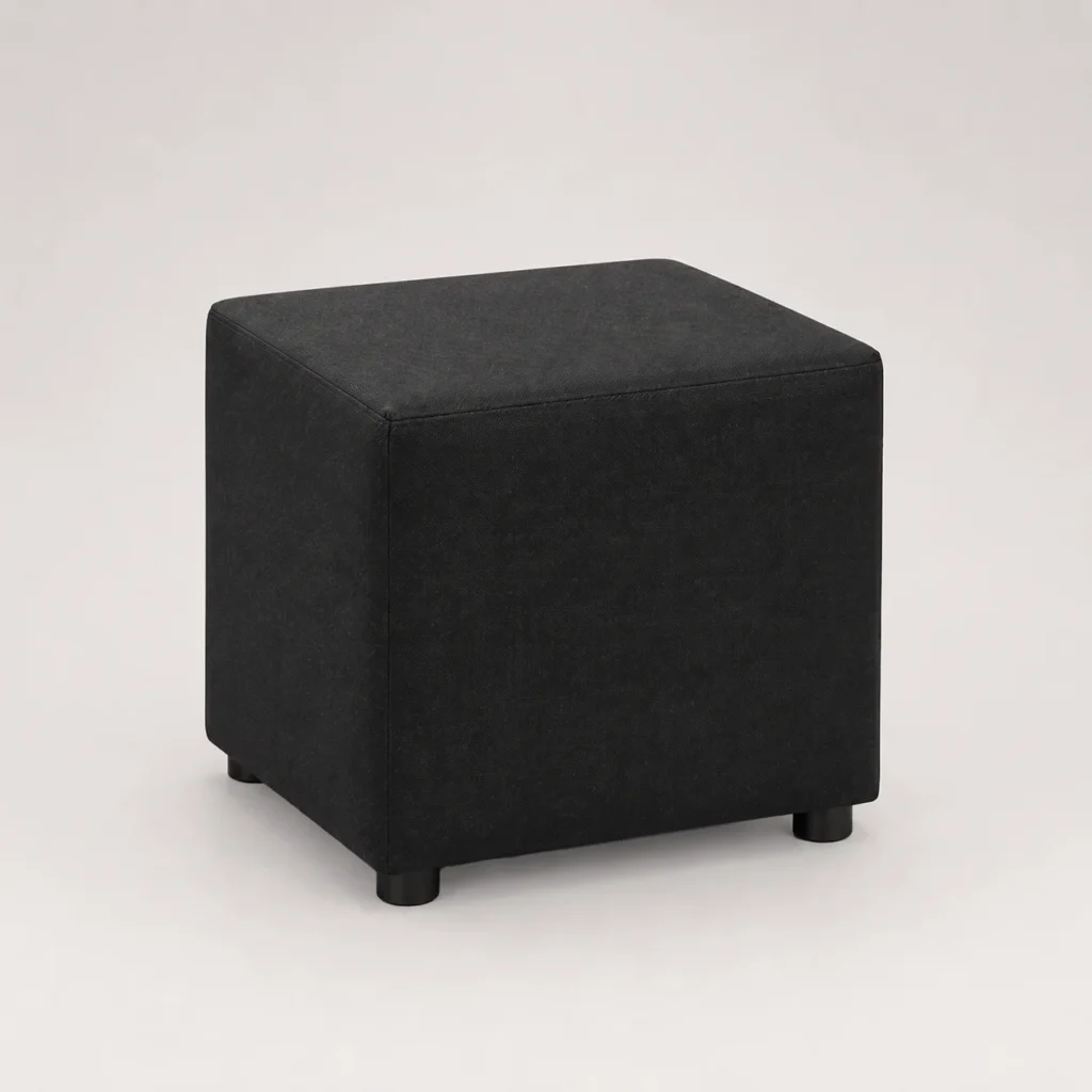 Ulfa Square Ottoman – Black