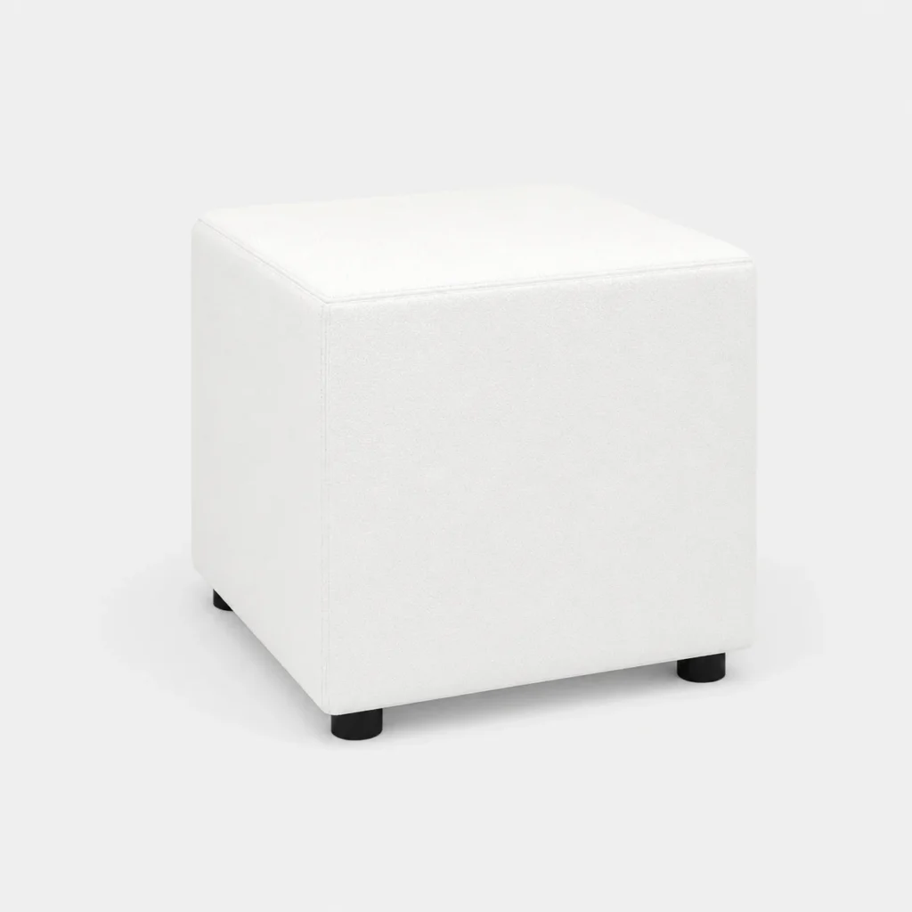 Ulfa Square Ottoman – White