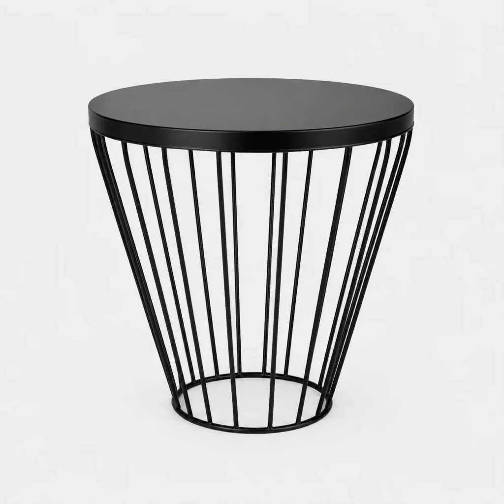 Wireline Coffee Table High Round – Black
