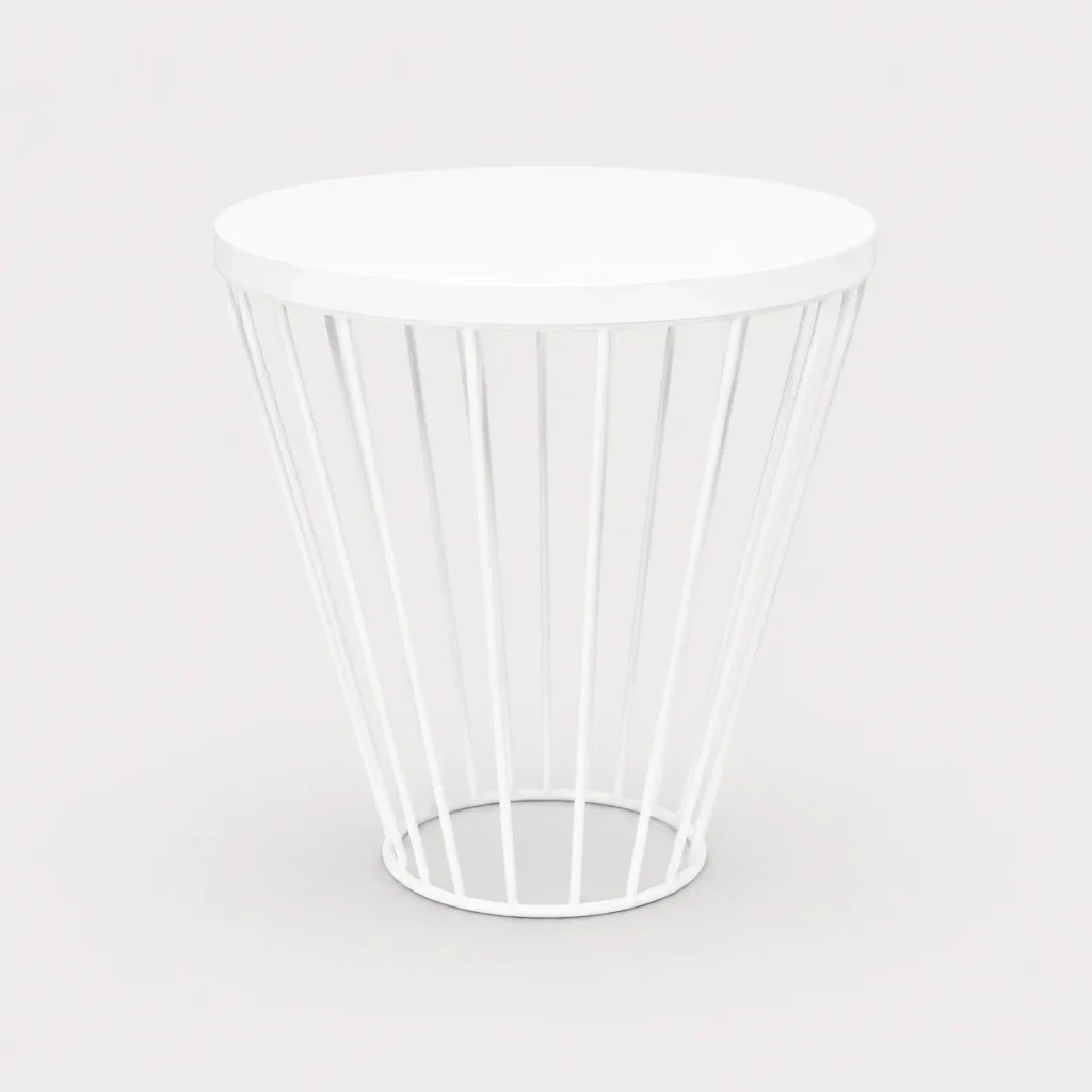 Wireline Coffee Table High Round – White