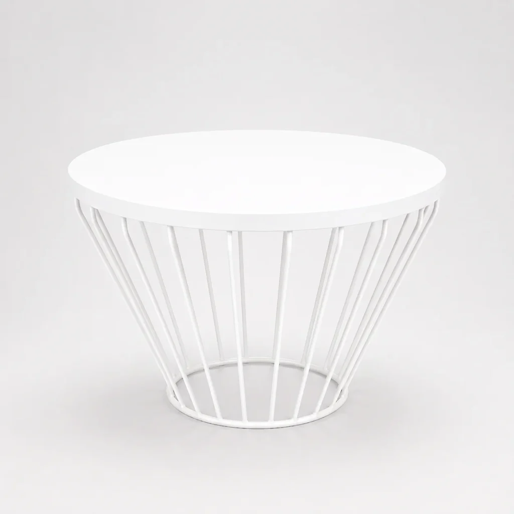 Wireline Coffee Table Low Round – White