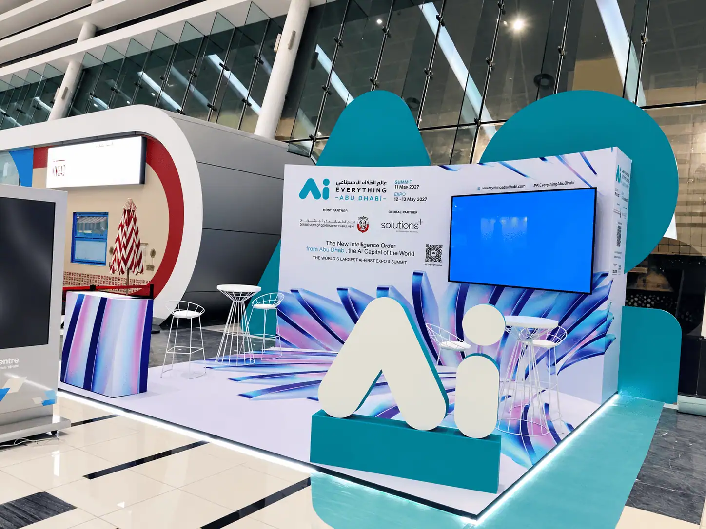 Futuristic AI Summit Expo Booth in Abu Dhabi